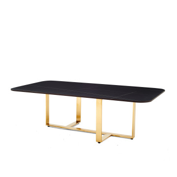 Table Basse Gold Black Marble