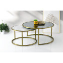 Table Basse Lavien Mat Gold Marble Top