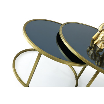 Table Basse Lois Mat Gold Mirror Top