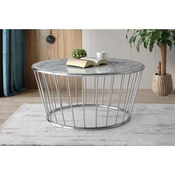 Table Basse Mio Chrome Marble Top
