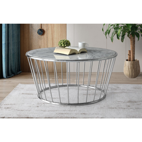 Table Basse Mio Chrome Marble Top Table Basse Mio Chrome Marble Top
