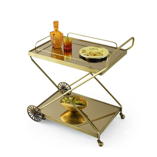 Table Basse Mobile Bar Mat Gold Mirror Top Table Basse Mobile Bar Mat Gold Mirror Top