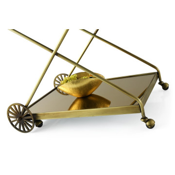 Table Basse Mobile Bar Mat Gold Mirror Top