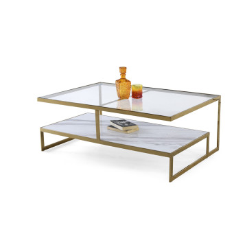 Table basse Murano Mat Gold Marble Top