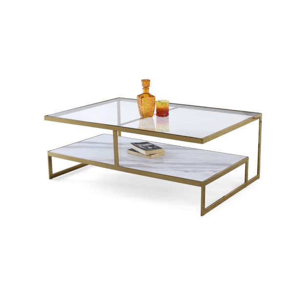 Table basse Murano Mat Gold Marble Top Table basse Murano Mat Gold Marble Top