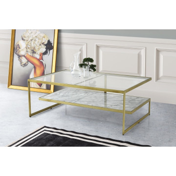 Table basse Murano Mat Gold Marble Top