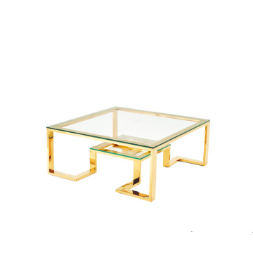 Table Basse Gold Tempered glass
