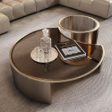 Table Basse Gold Tempered Glass