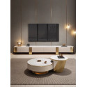 Table Basse Gold White Marble