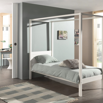 Pino lit baldaquin