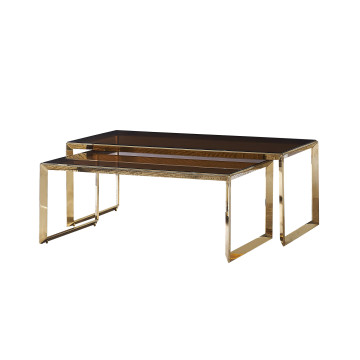 Table basse Brown Tempered Glass