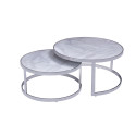 Table basse White Marble Chrome