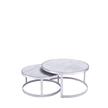 Table basse White Marble Chrome