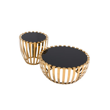 Table basse Gold Tempered Glass