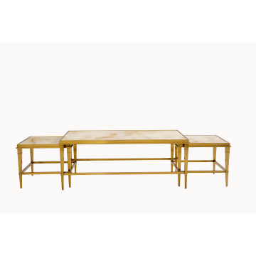 Table basse Gold White Marble