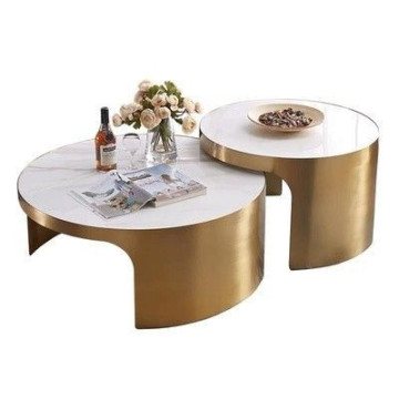Table basse Gold White Marble
