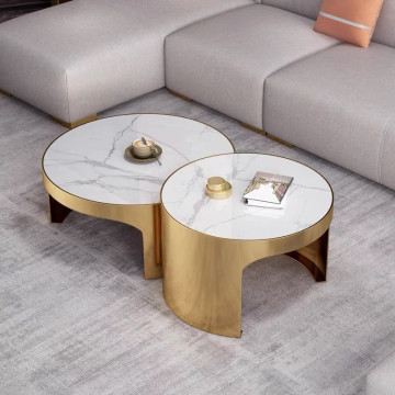 Table basse Gold White Marble