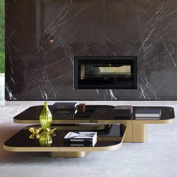 Table basse Gold Black Glass