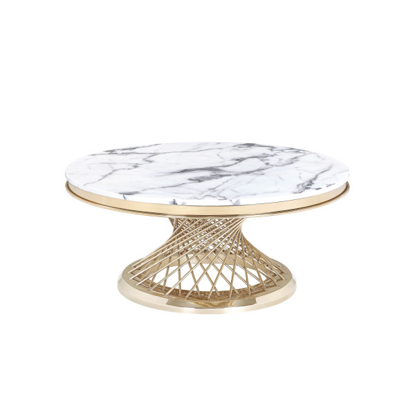 Table basse Gold White Marble Table basse Gold White Marble