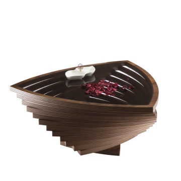 Table basse Crocodile Walnut Glass Top