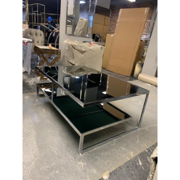 Table Basse Glassman Crhome Mirror Top
